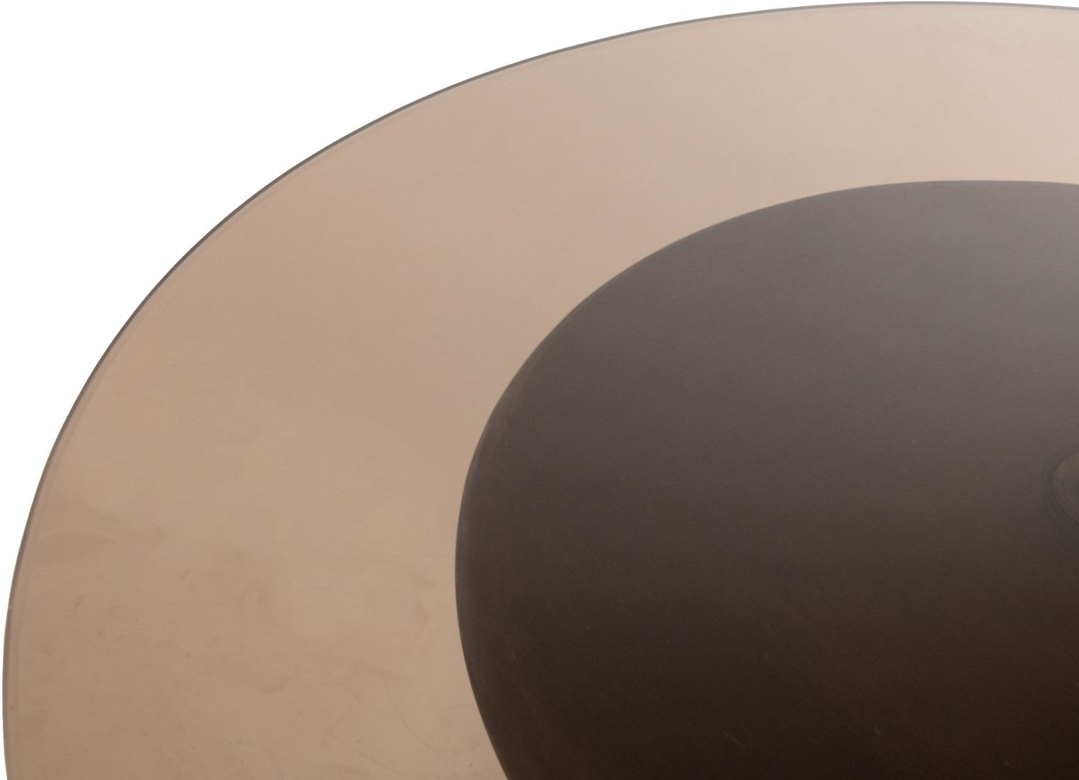 Yves bijzettafel Ø57, H47, Mango mat walnoot, rookglas