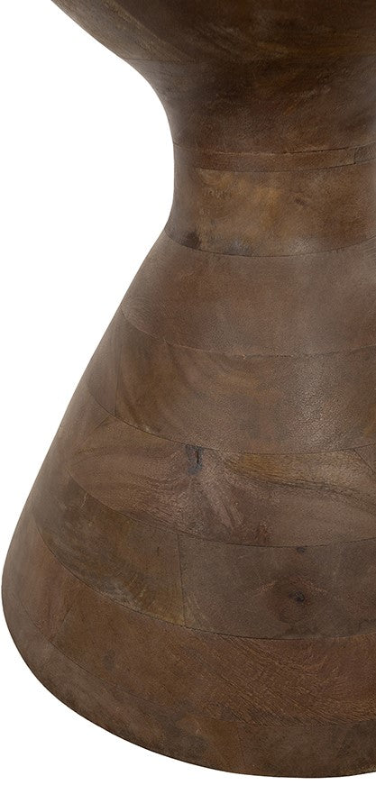 Yves bijzettafel Ø57, H47, Mango mat walnoot, rookglas