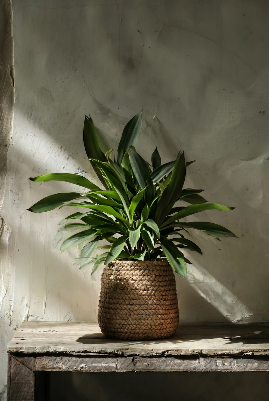 De nepgevlochten plantenmand - naturel - L