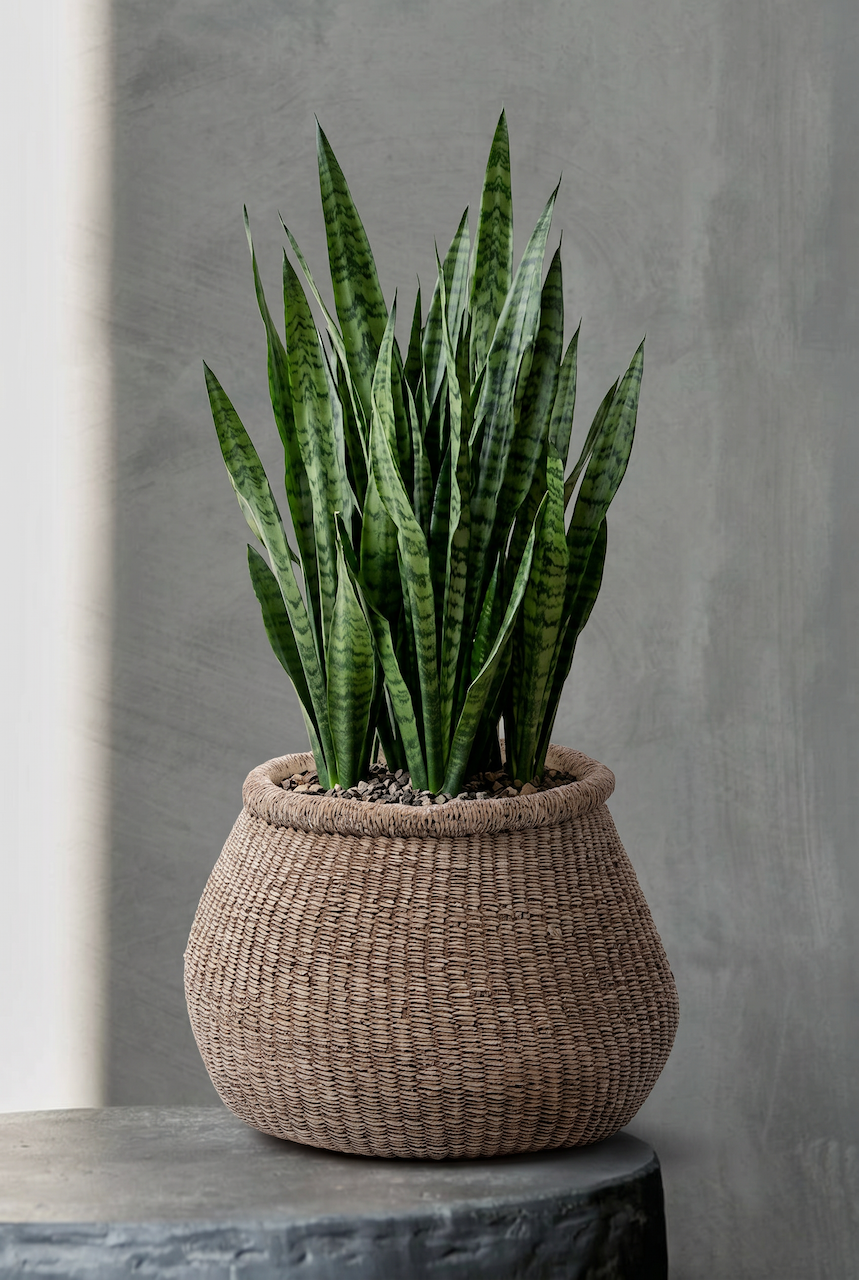 De Faux-Puff plantenbak - bruin - L