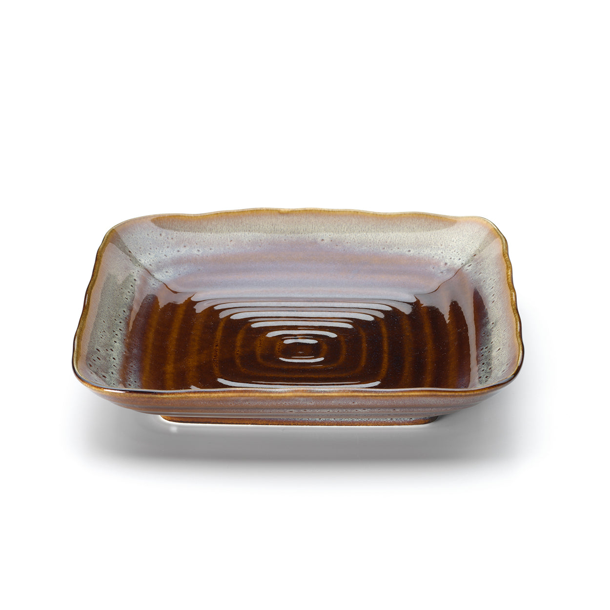 Smoked Horizon vierkant bord - bruin-grijs - M