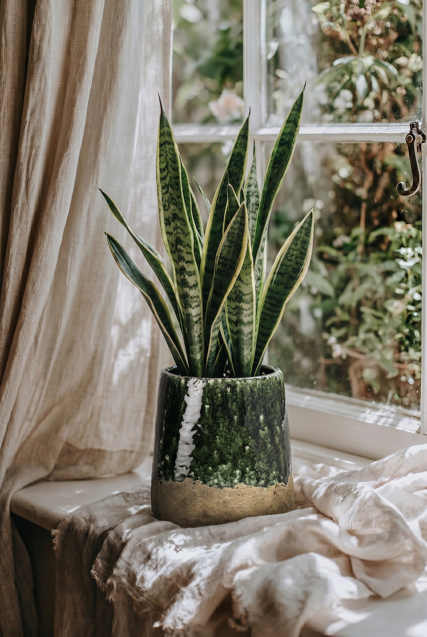 De Moss kegelvormige plantenpot - betongroen - L