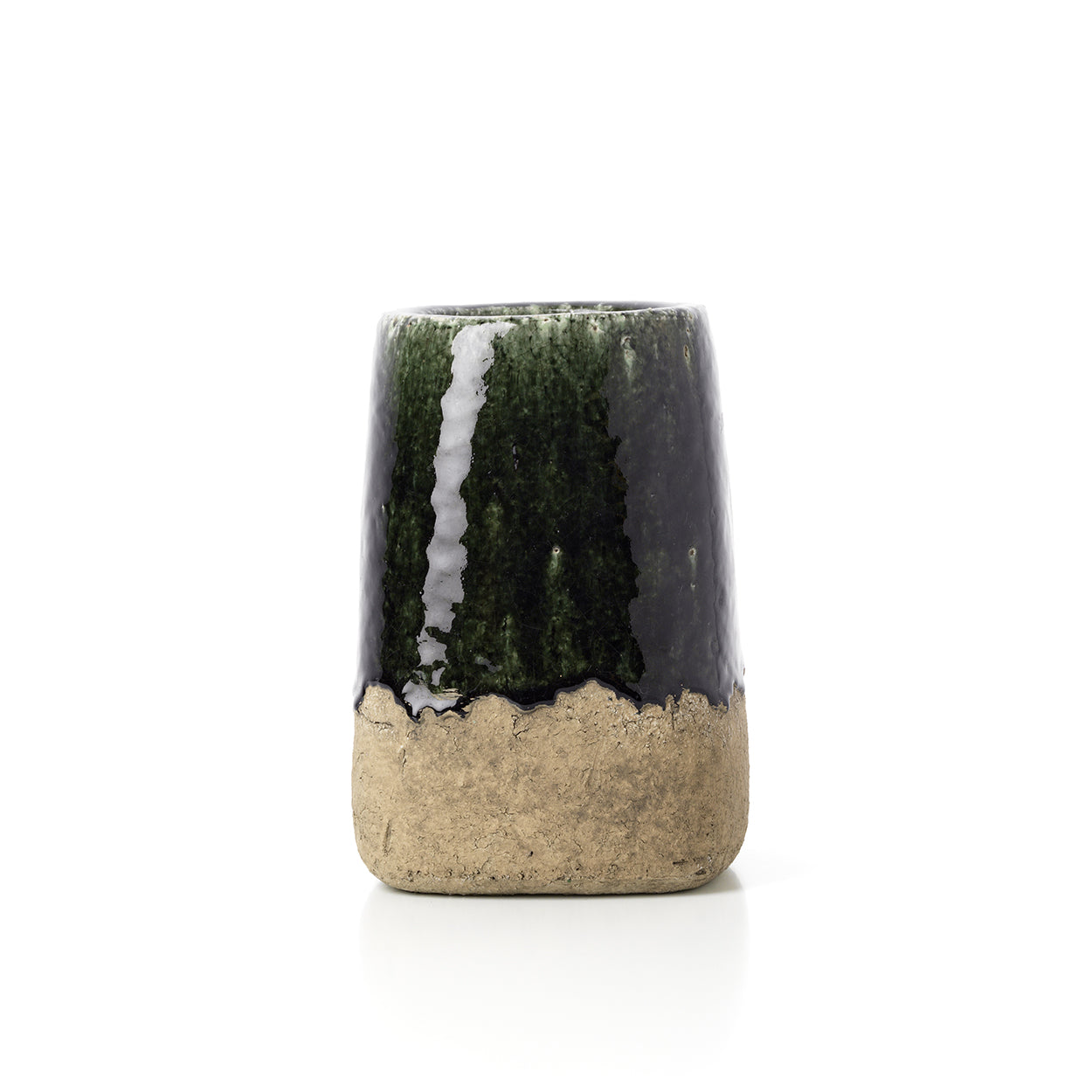 De Mos kegelvormige plantenpot - betongroen - M