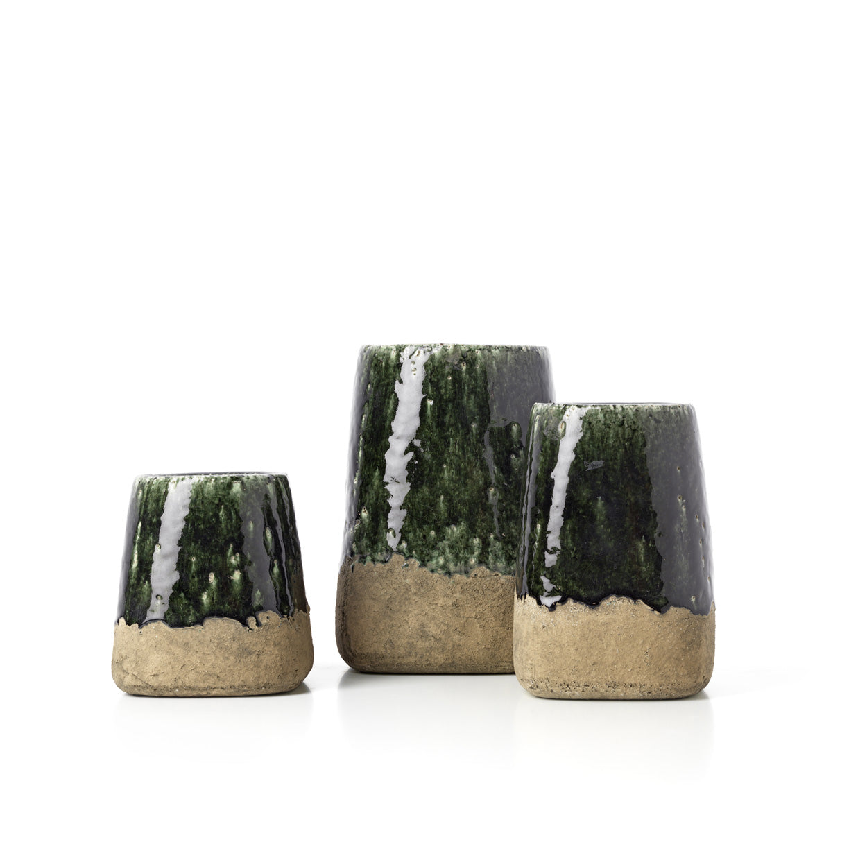 De Mos kegelvormige plantenpot - betongroen - M