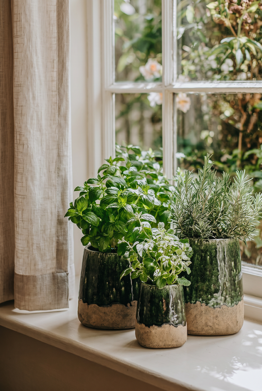 De Moss conische plantenpot - betongroen - S