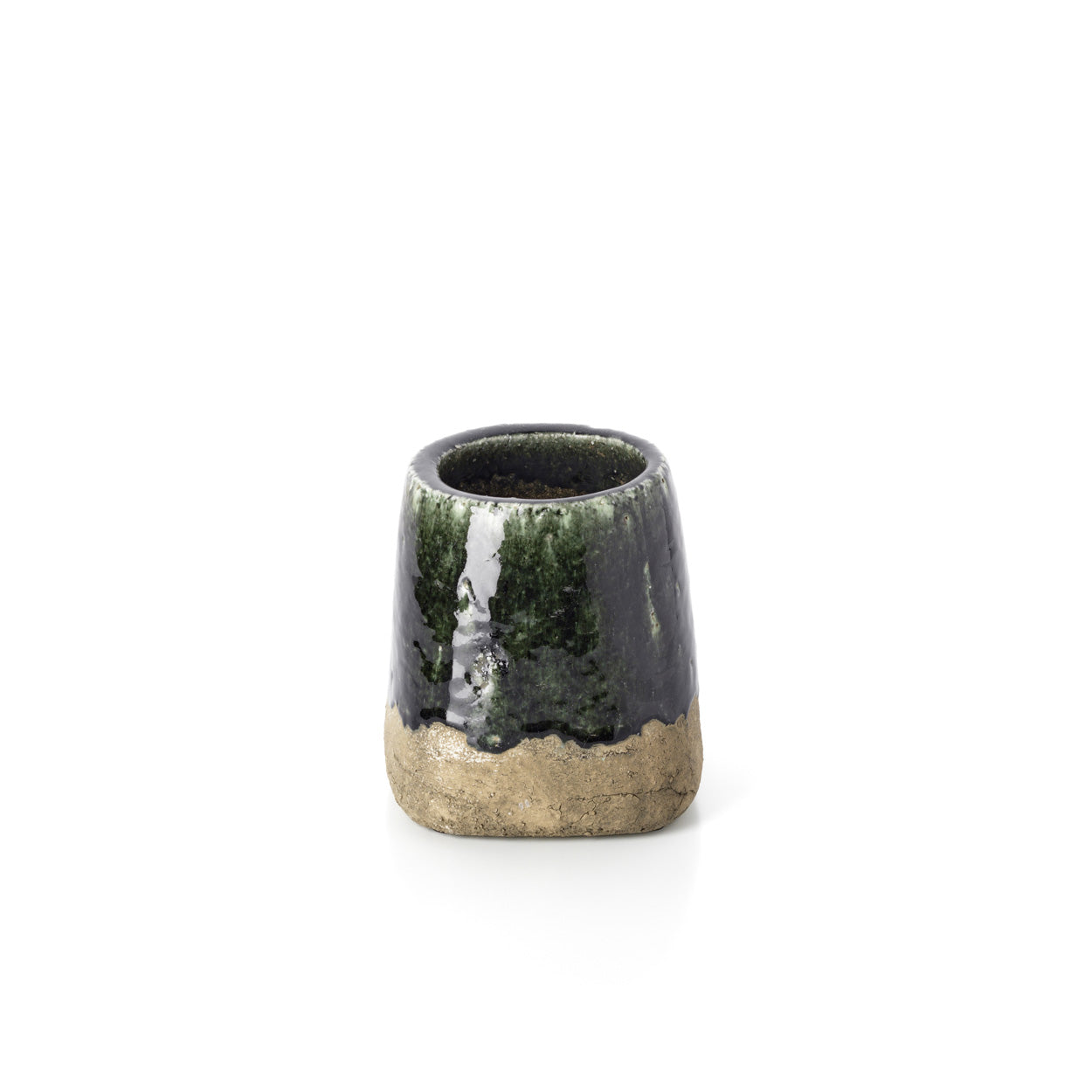 De Moss conische plantenpot - betongroen - S