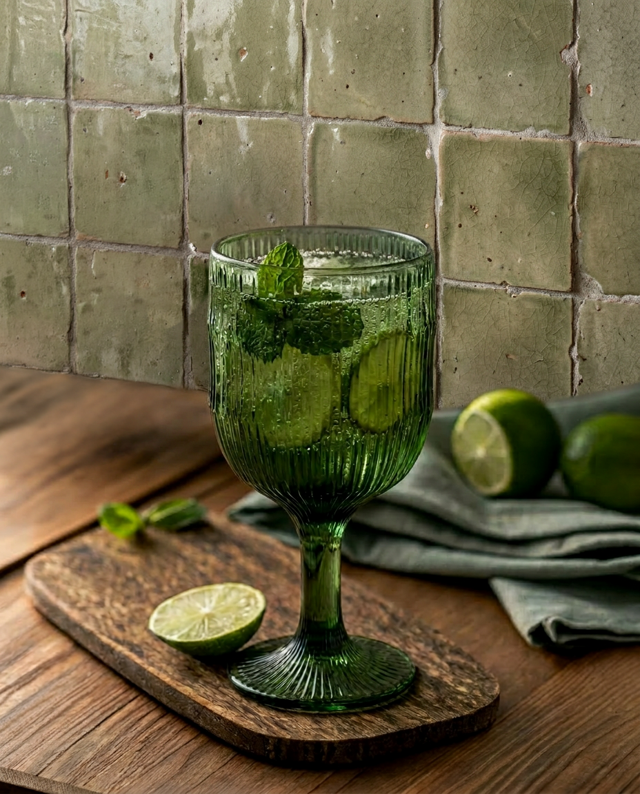Het Moss Ripple-wijnglas - groen