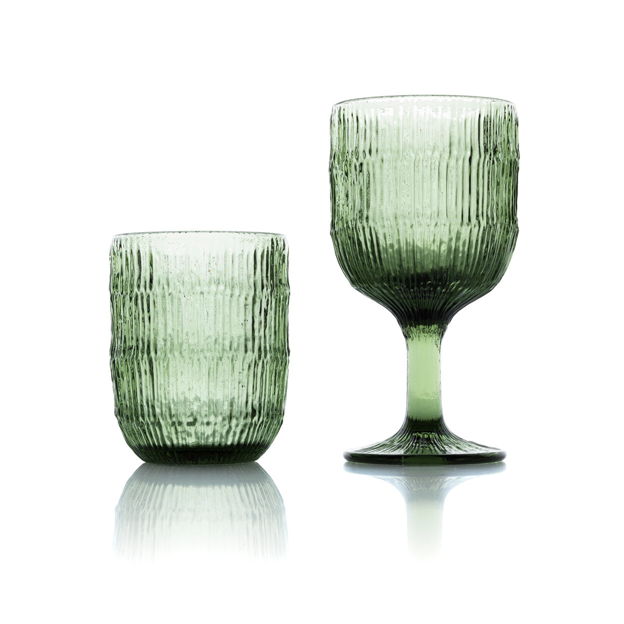 Het Moss Ripple-wijnglas - groen