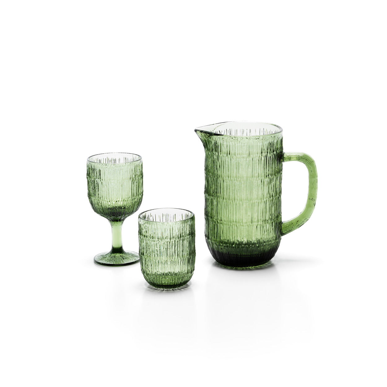 Het Moss Ripple-wijnglas - groen