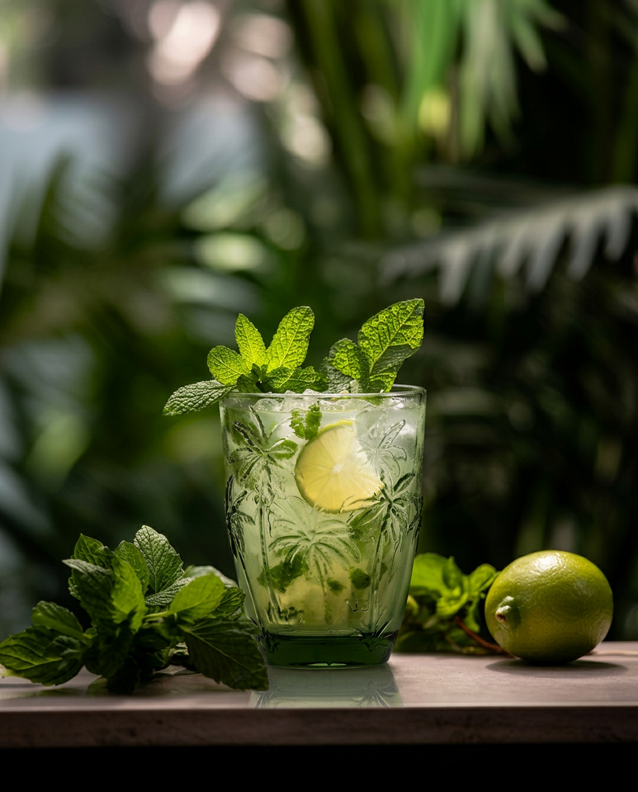 Het Palm Breeze waterglas - groen