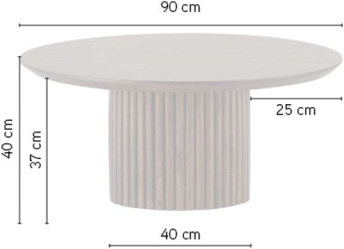 Salontafel Ø90, Mango Bruin Walnoot - Rond