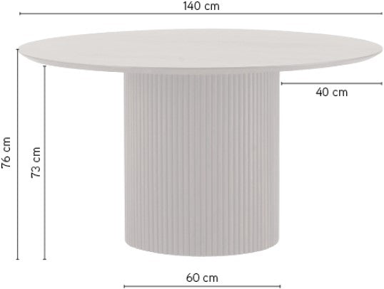 Eetkamertafel Ø140, Acacia Zwart