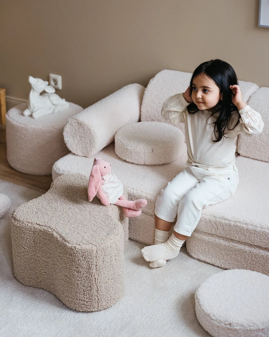 Wigiwama Cream White Settee - speelbank - kinderbank, wit