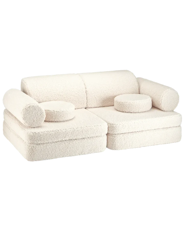 Wigiwama Cream White Settee - speelbank - kinderbank, wit