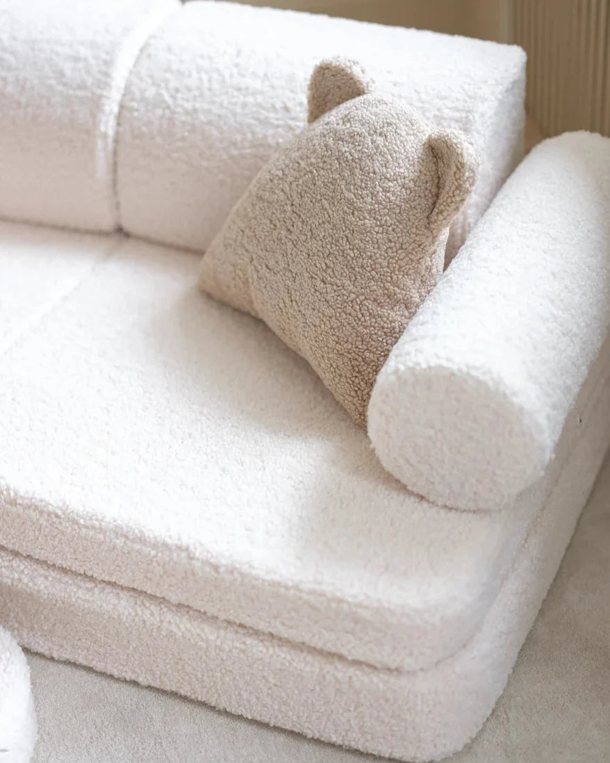 Wigiwama Cream White Settee - speelbank - kinderbank, wit