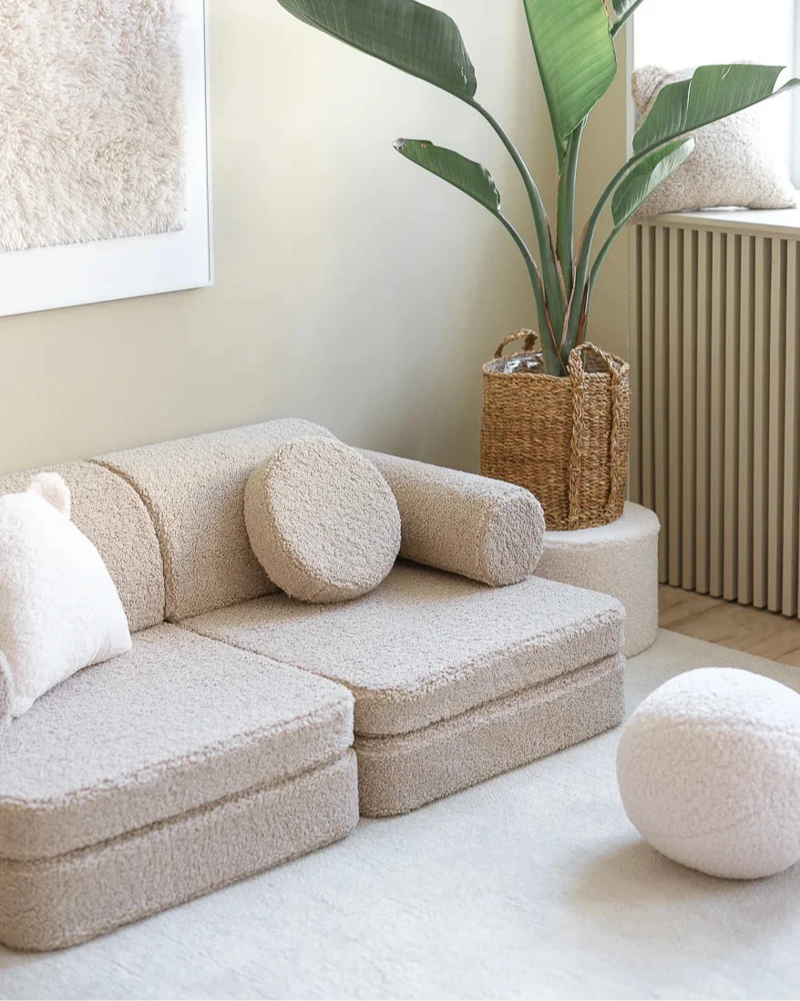 Wigiwama Biscuit Settee - speelbank - kinderbank, creme