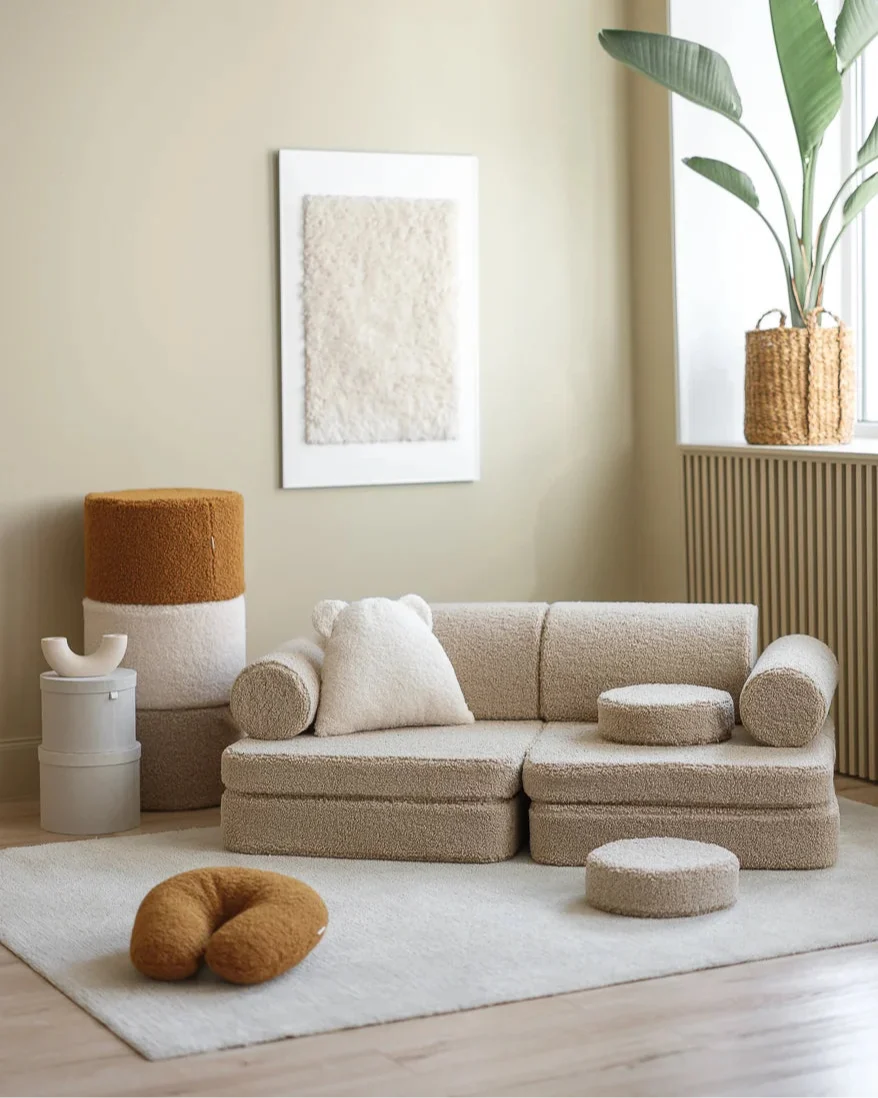 Wigiwama Biscuit Settee - speelbank - kinderbank, creme