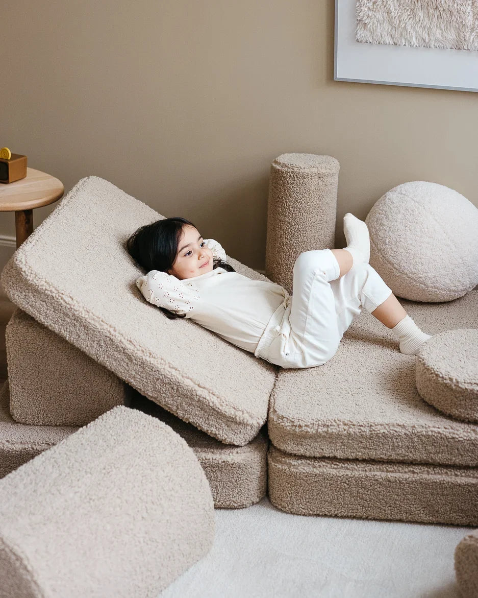 Wigiwama Biscuit Settee - speelbank - kinderbank, creme