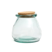 The Belly glazen pot - blauw - L