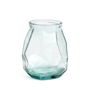 De brede origami-vaas - blauw