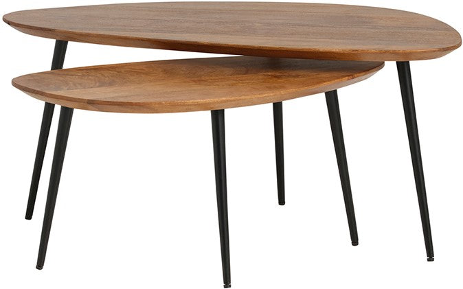 Salontafel, set van 2, organisch, gember