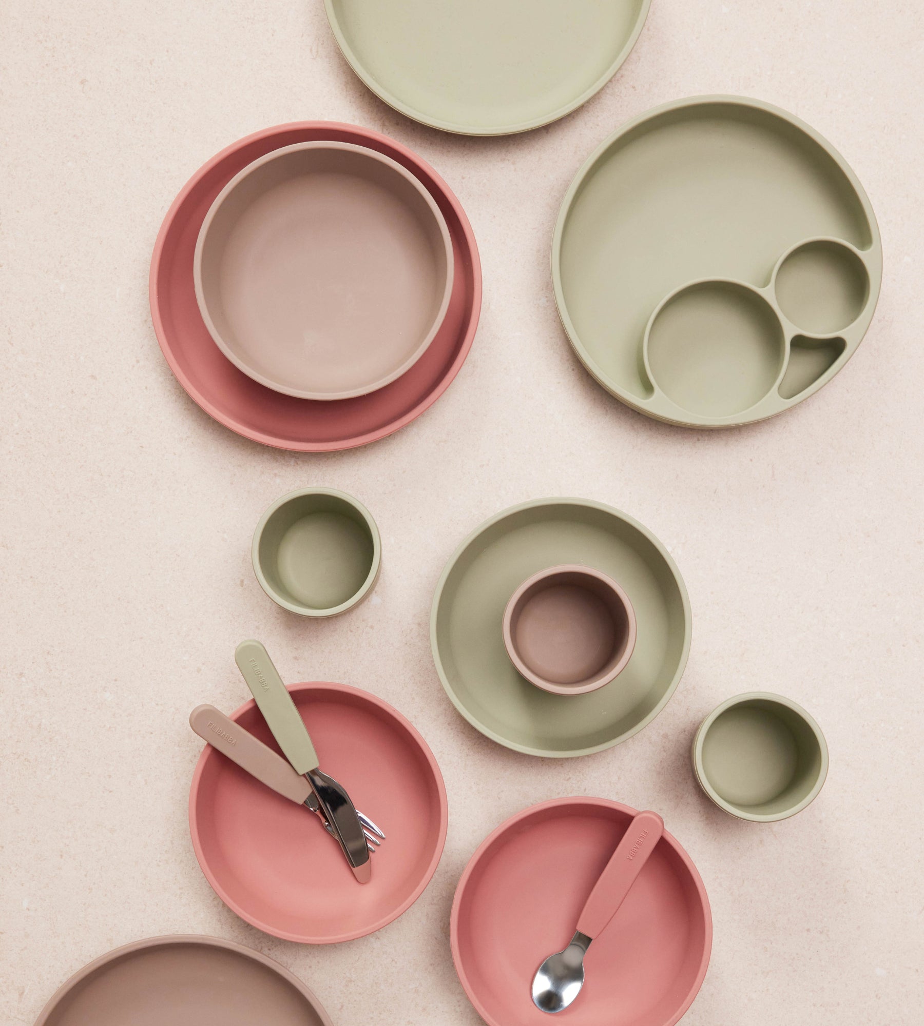 Siliconen dinnerset - groen