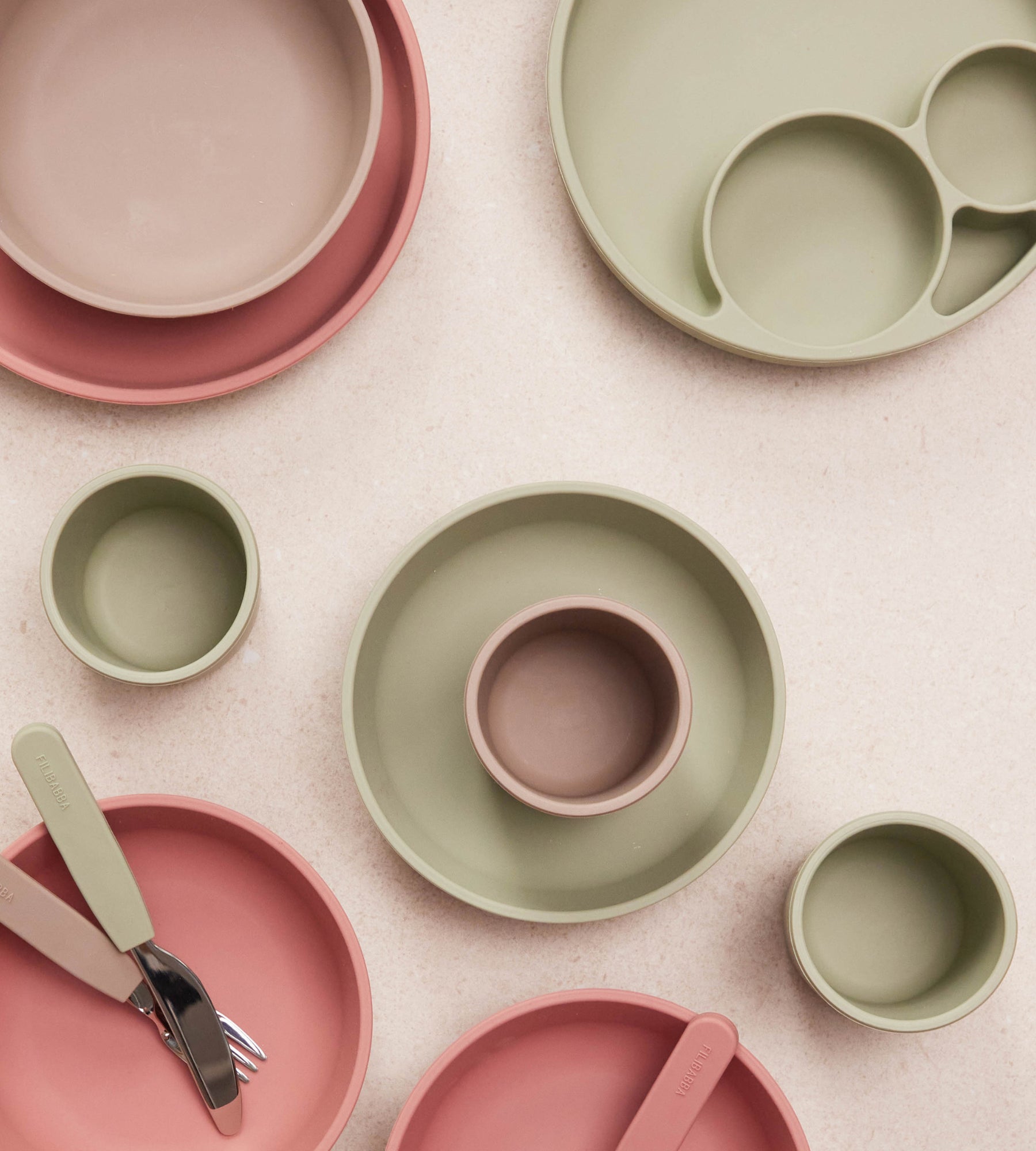 Siliconen dinnerset - groen