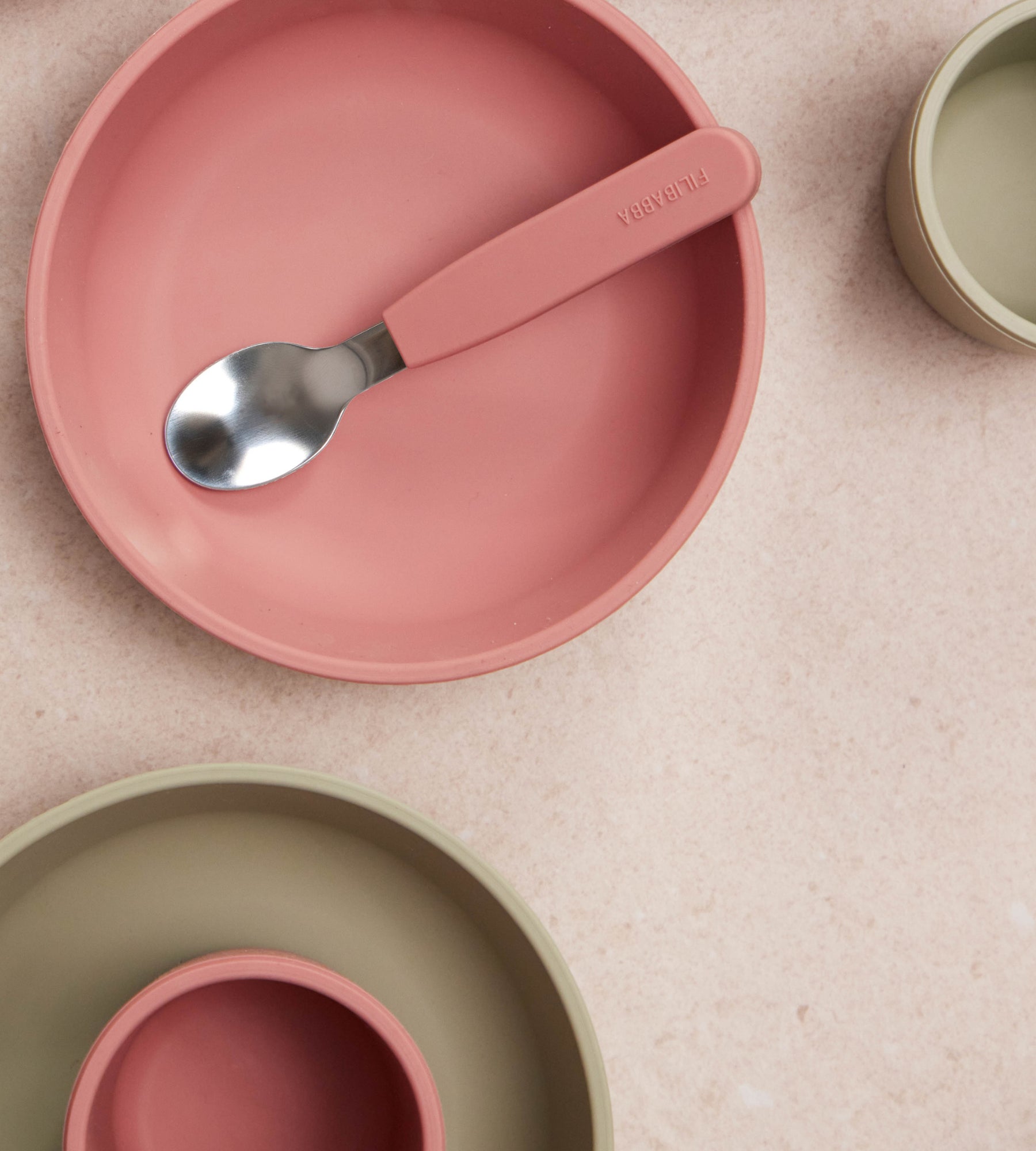 Siliconen dinerset - Roze