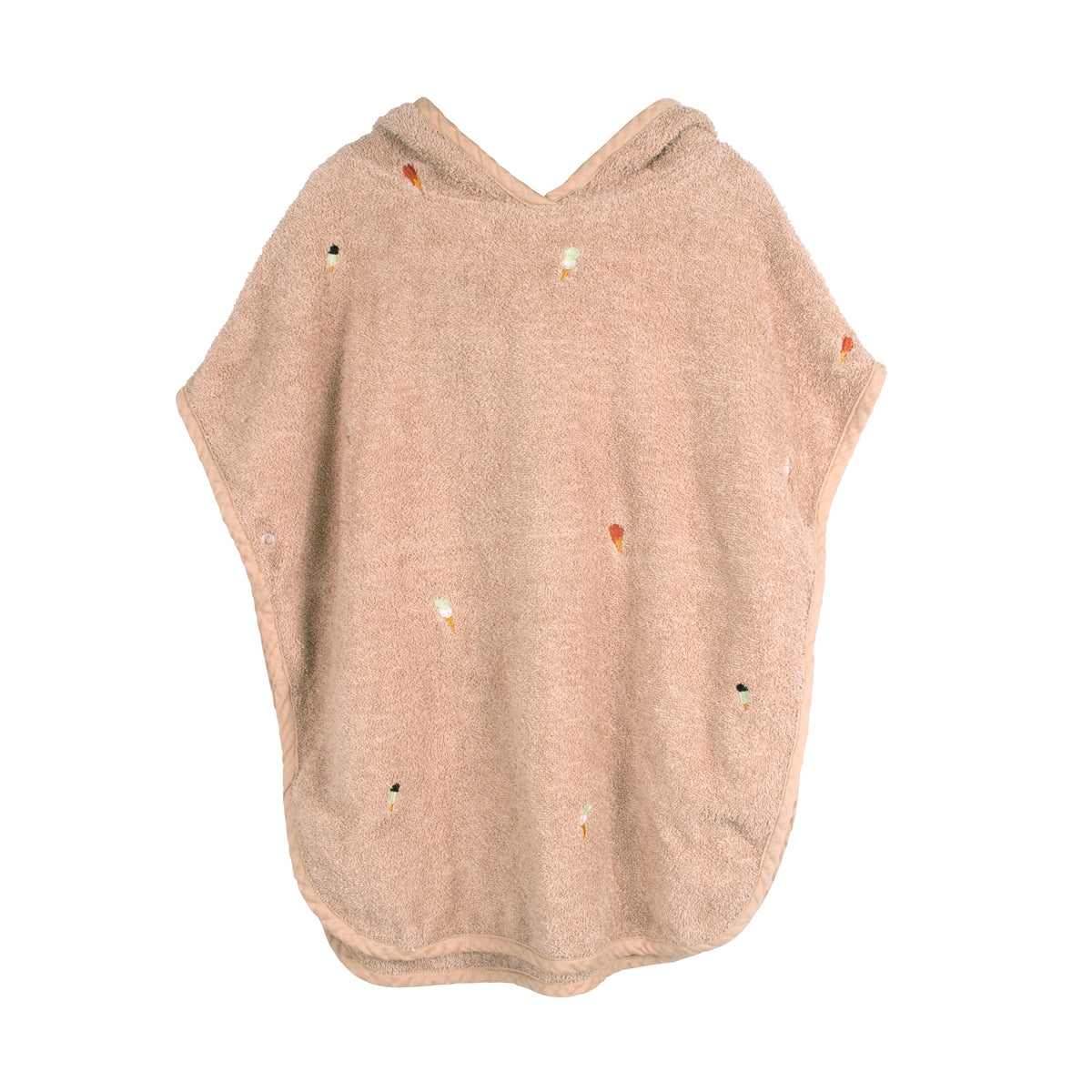 Geborduurde strandponcho GOTS - Frappé