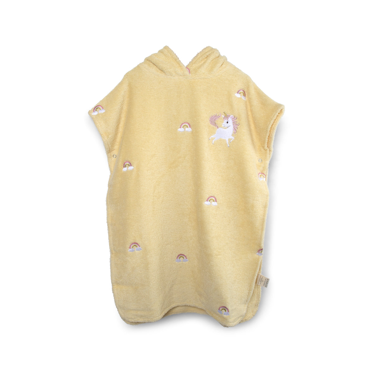 Geborduurde poncho GOTS – Unicorn Shores