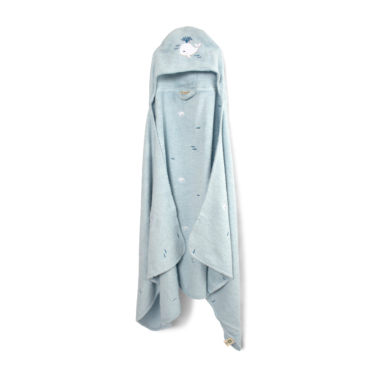 Geborduurde badcape GOTS – Christian's Whale Tales