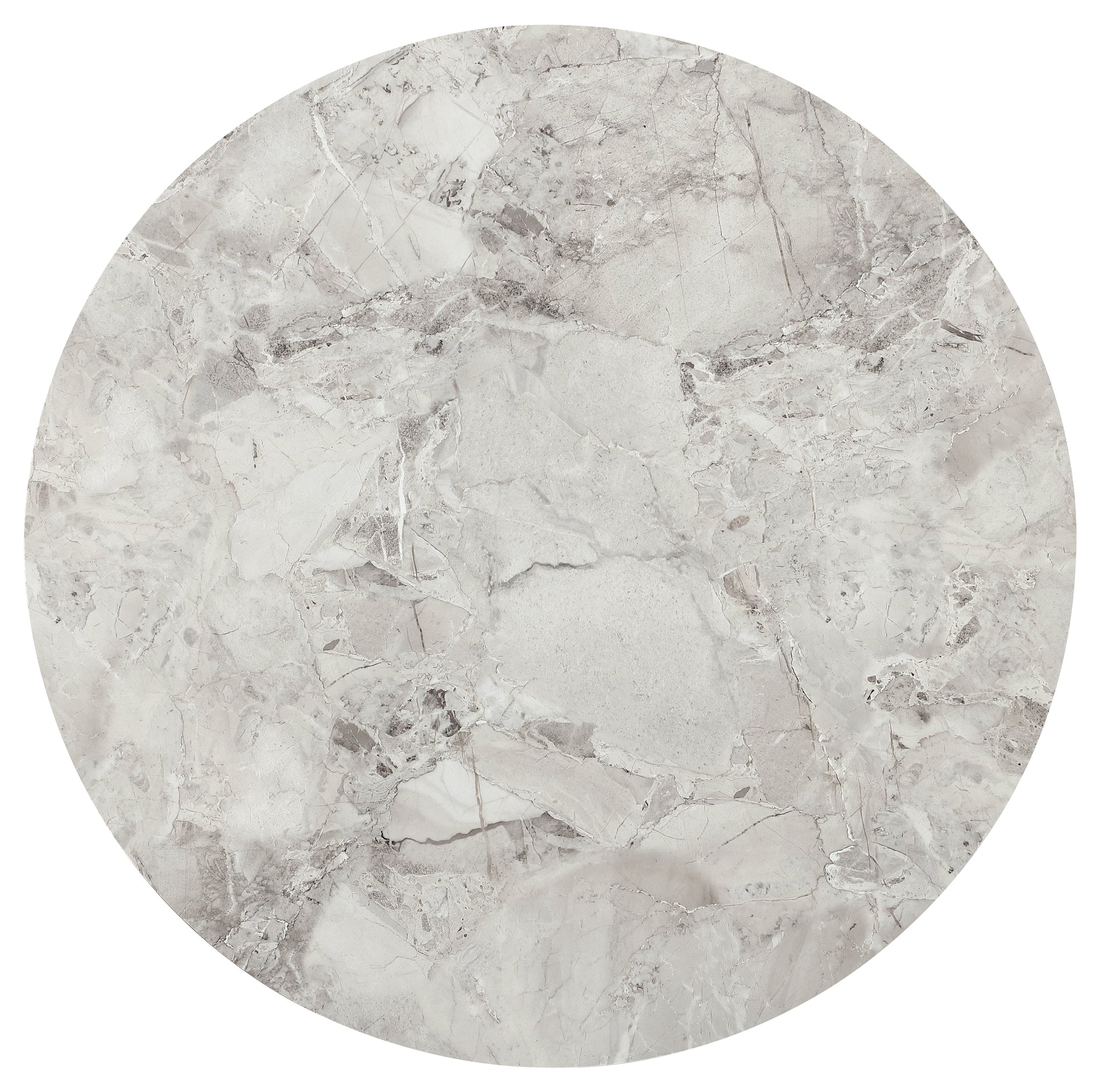 Winston ronde eettafel met stenen blad en metalen onderstel in Grigio