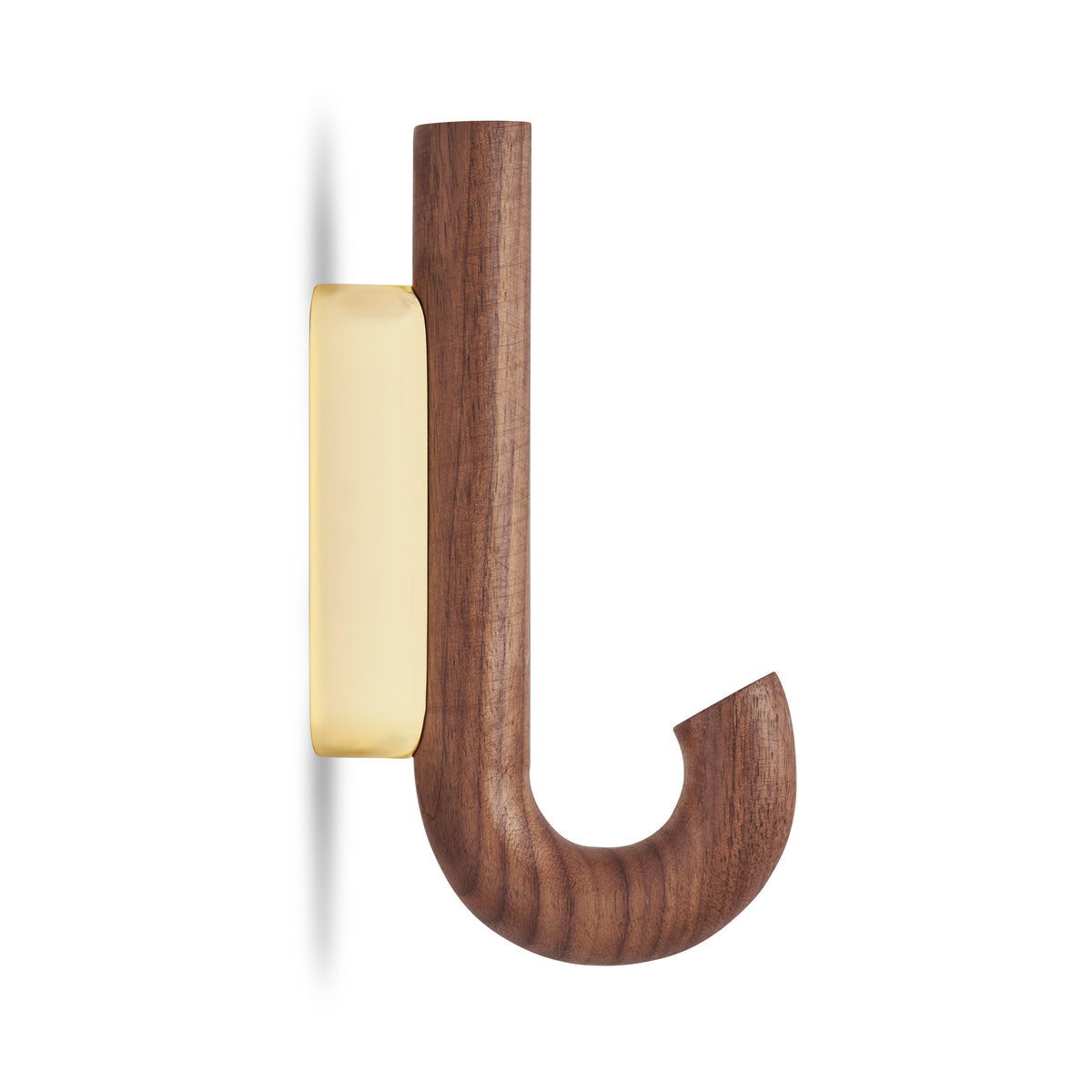 Haak Hanger Mini Walnoot Messing