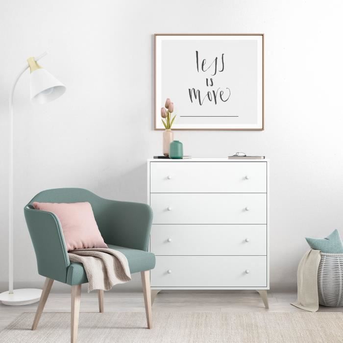 Ladekast - Sweet - 4 lades - Wit - 95 x 77,5 x 40 cm