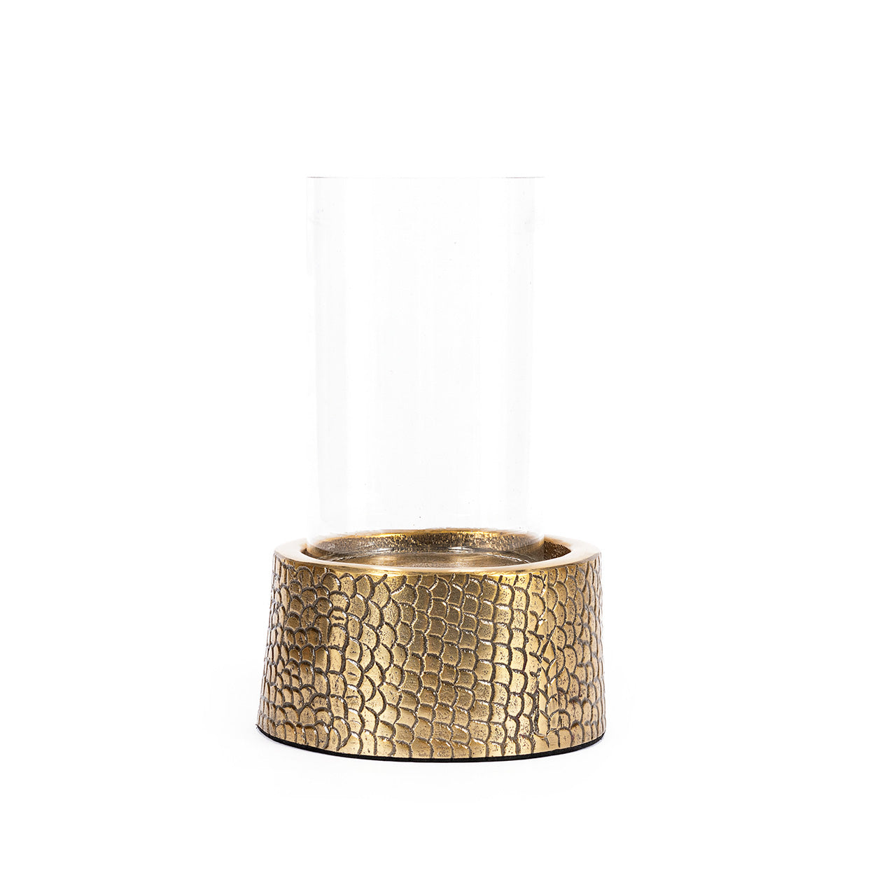 De Croco-kandelaar met glas - messing - M