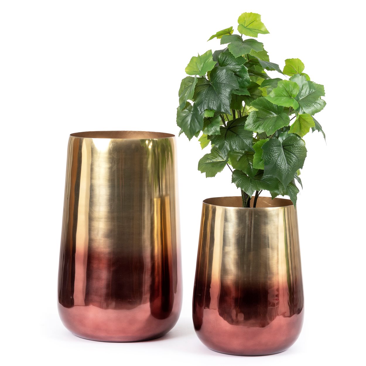 De tweekleurige messing plantenpot - Messing - XL