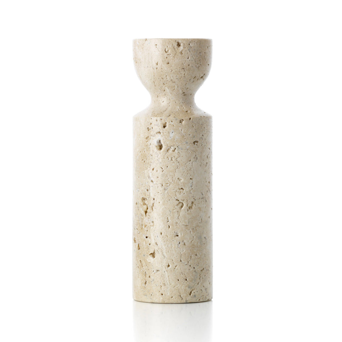 De travertijn zandloperkandelaar - beige - M