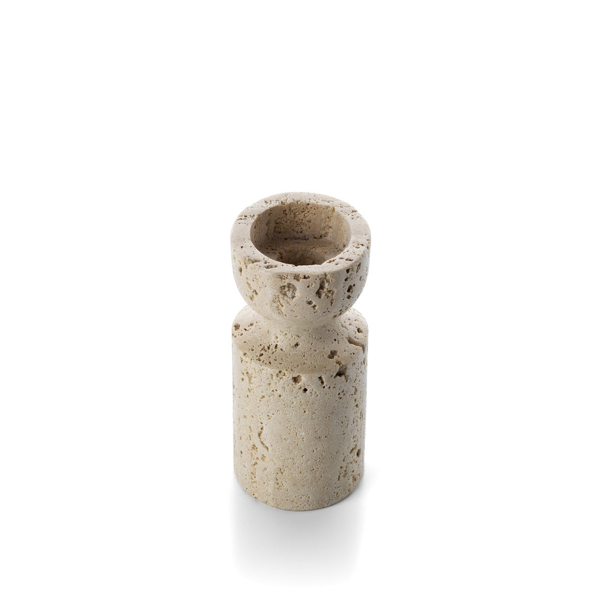 De travertijn zandloperkandelaar - beige - S