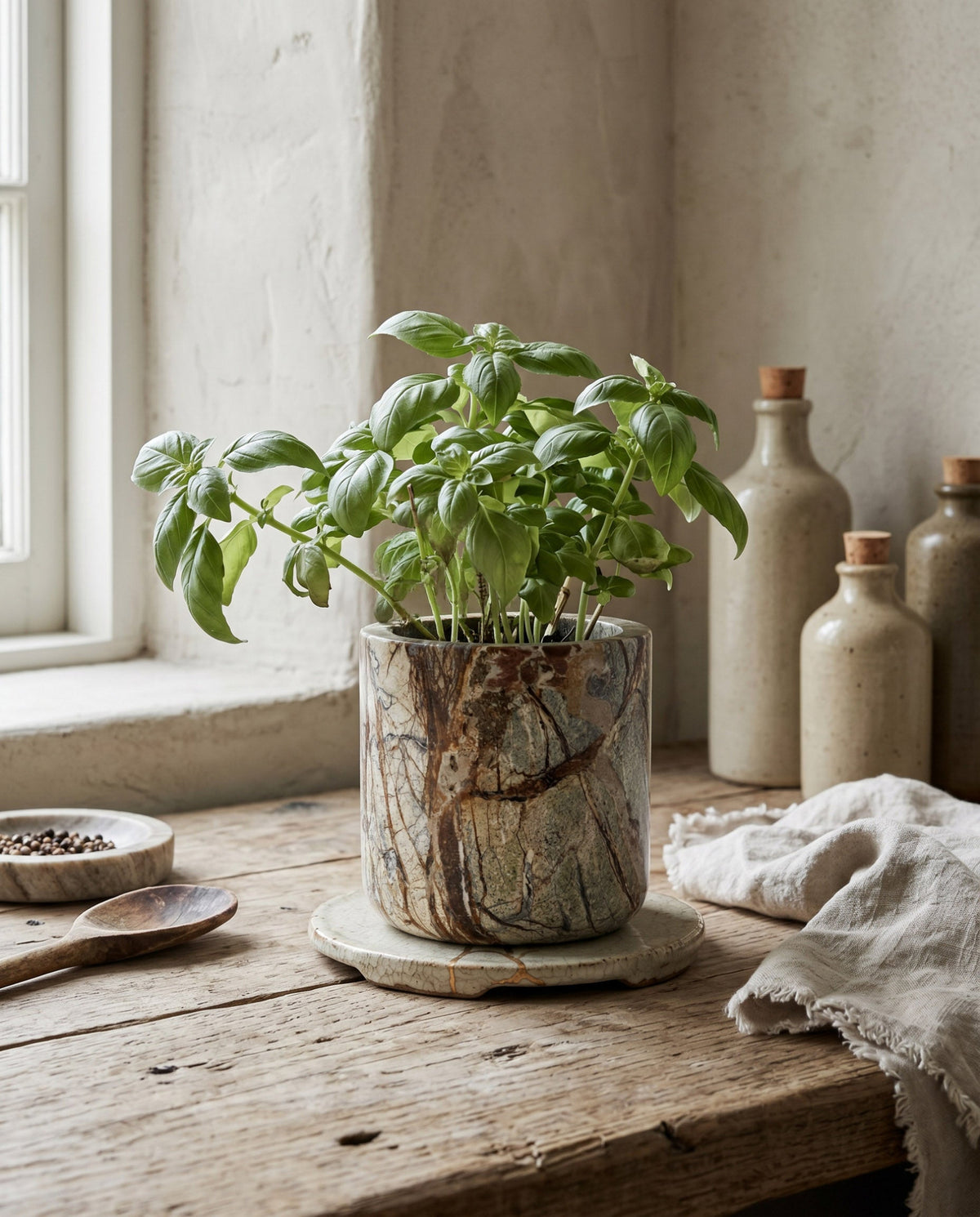 De Bidasar marmeren plantenbak - groen