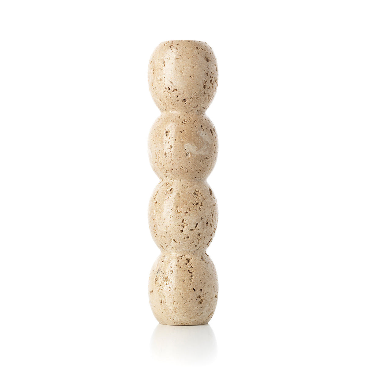 De Travertijn Totem Kegelkandelaar - Beige - L