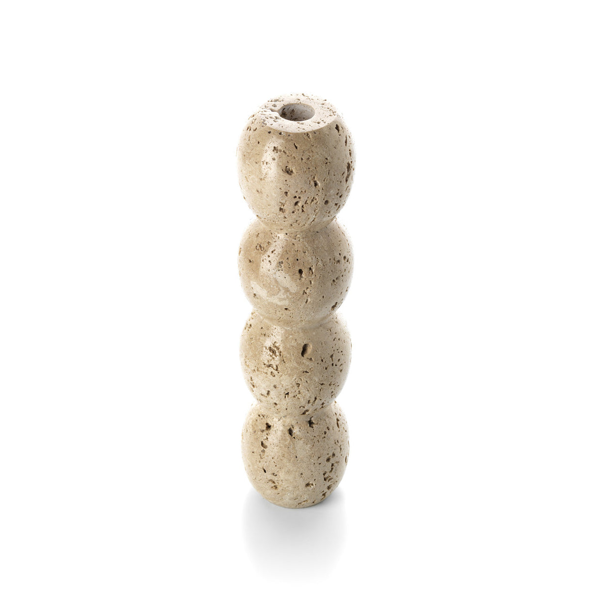 De Travertijn Totem Kegelkandelaar - Beige - L