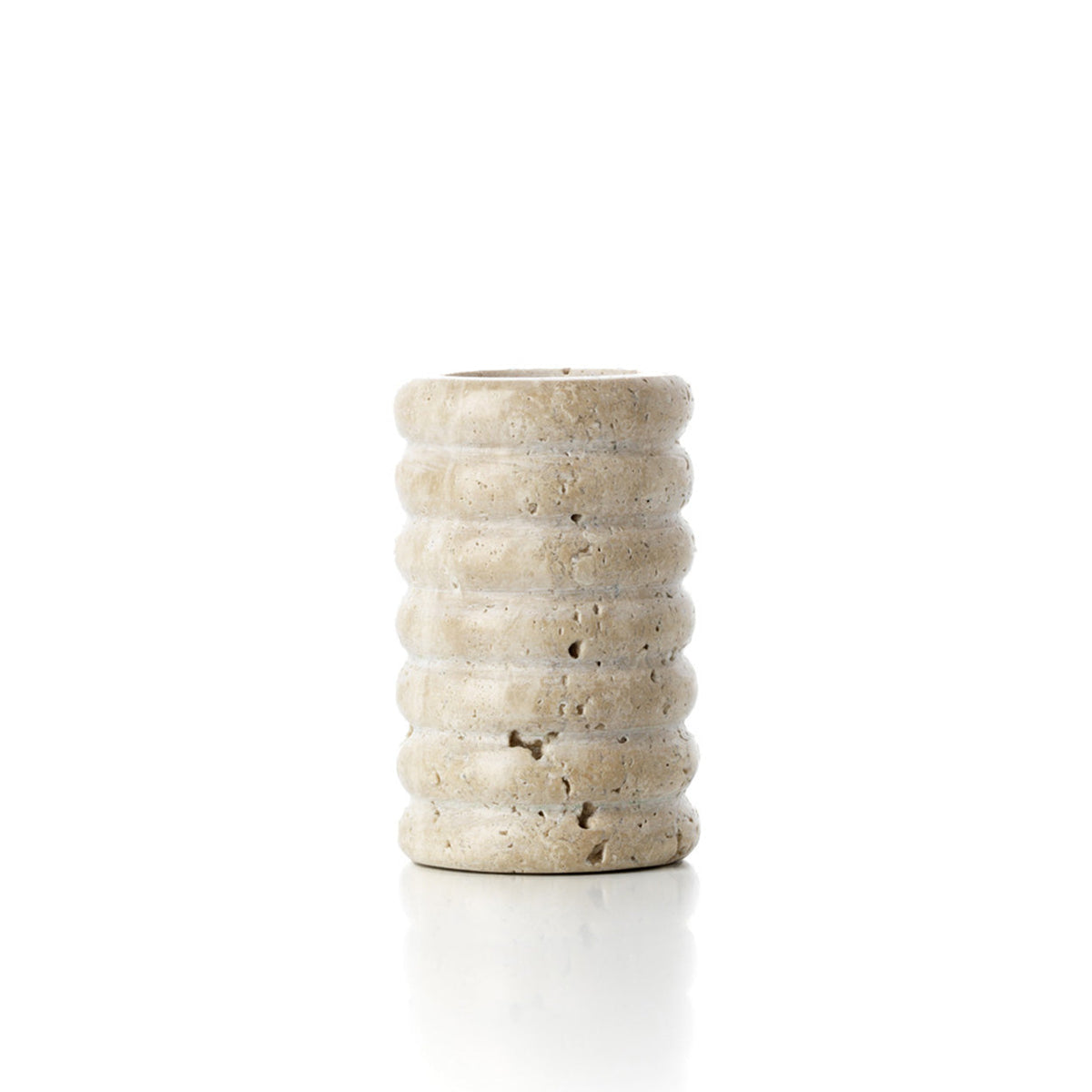 Travertijn Ripple theelichthouder - beige - M
