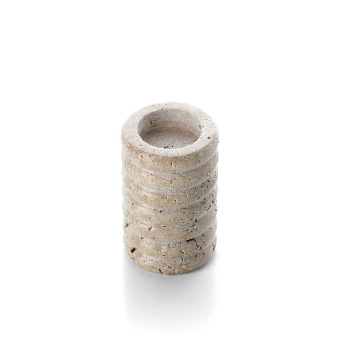 Travertijn Ripple theelichthouder - beige - M