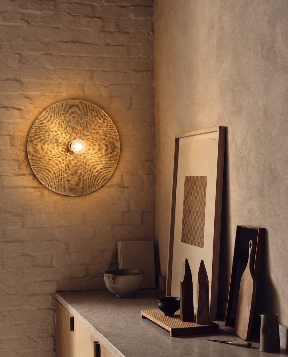 De Full Moon wandlamp - messing - M