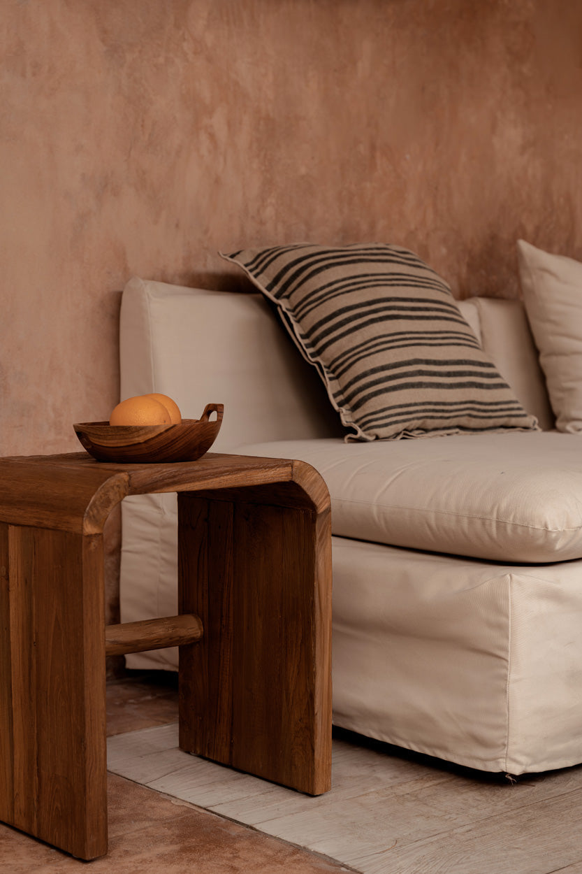 De Nordic Stripe kussenhoes - Natuurlijk Zwart - 50x50