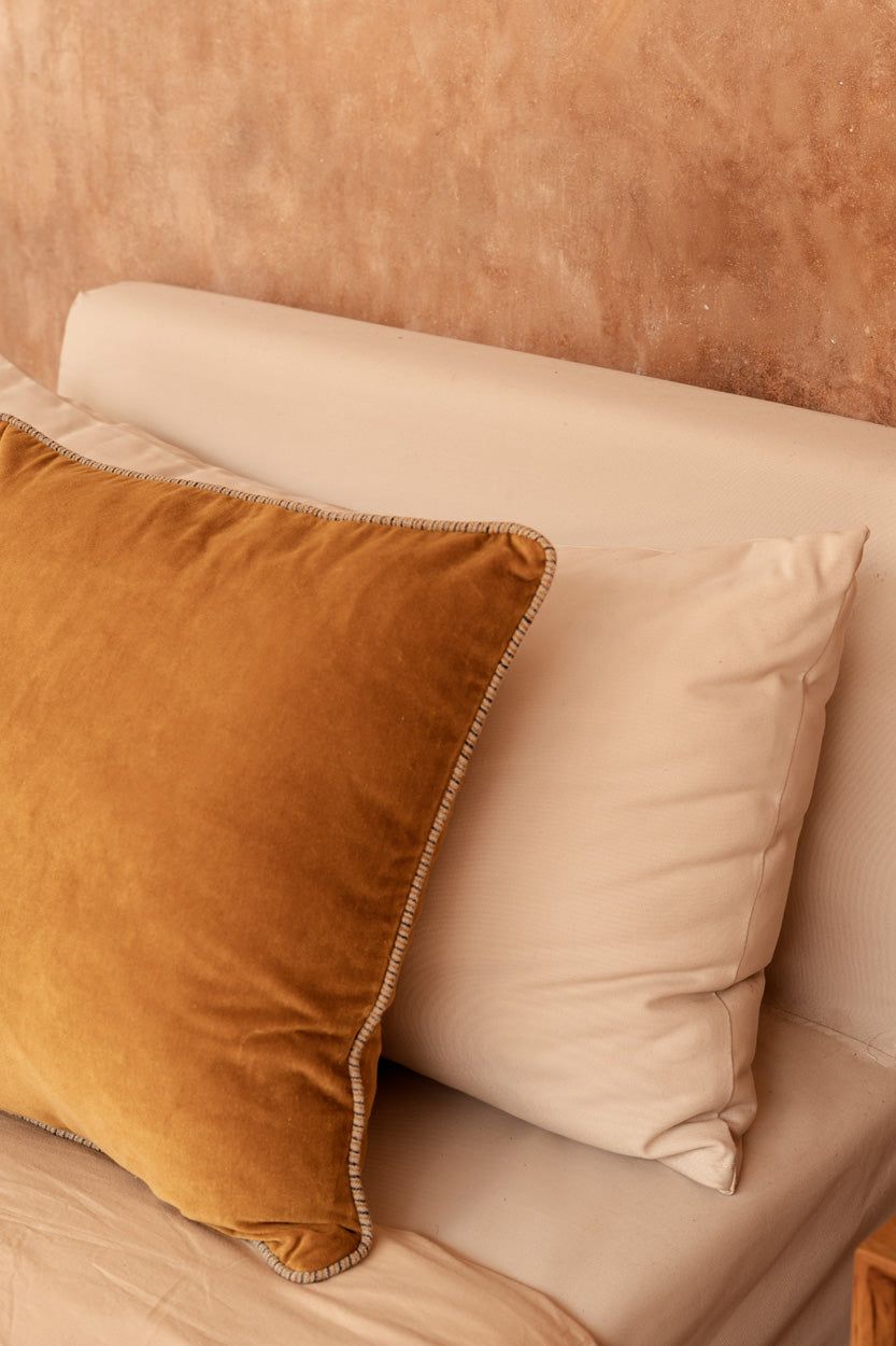 De Velvet Crush kussenhoes - mosterd - 50x50