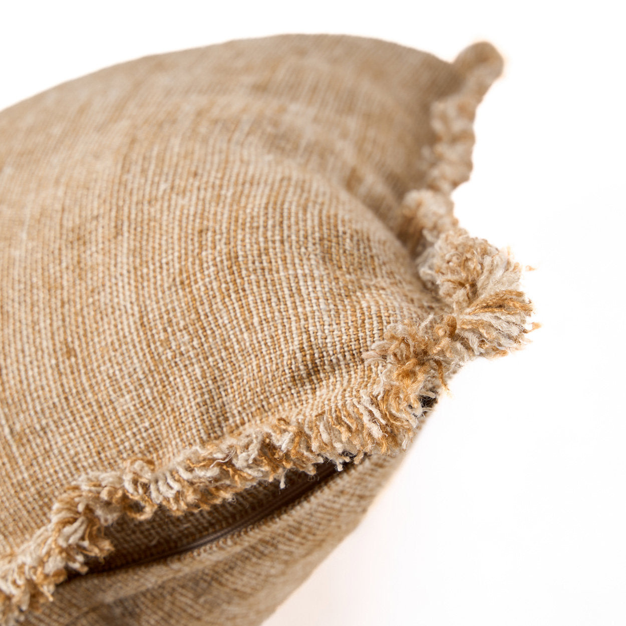 De Sahara kussenhoes met franje - naturel bruin - 50x50