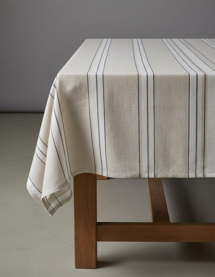 Provence tafelkleed - naturel zwart wit - 150x250