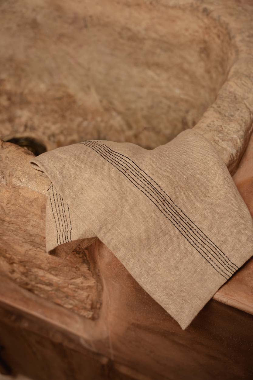 De Lint Biscuit-servet - natuurlijk zwart - 45x45