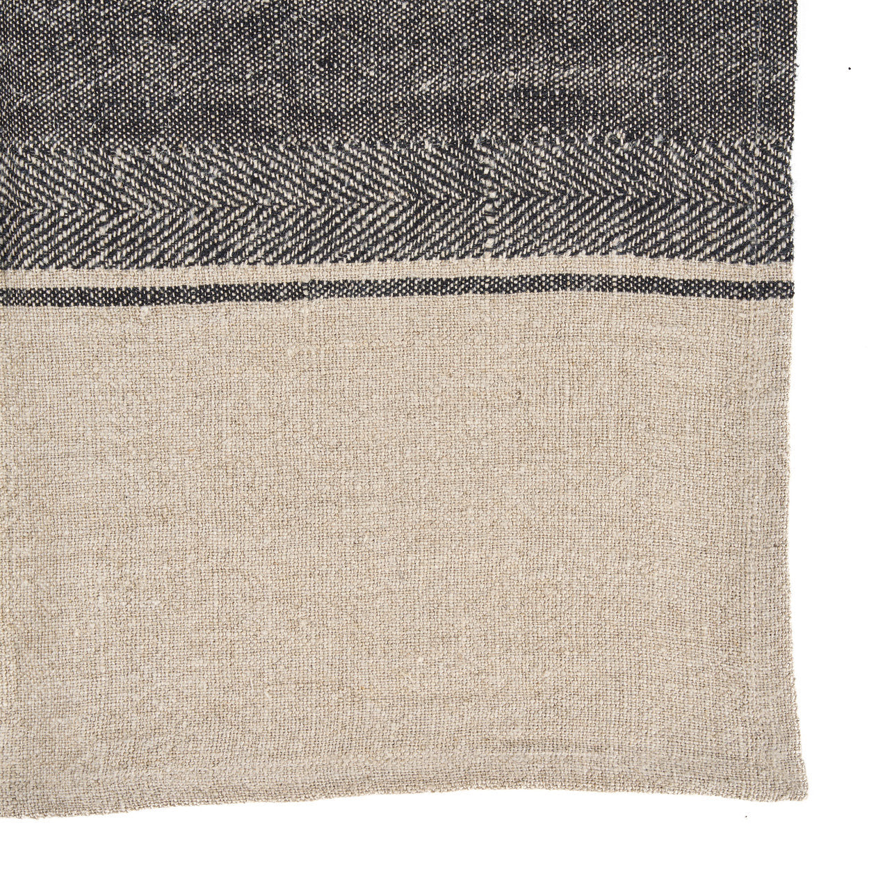 Linnen Moody keukendoek - naturel/zwart - 50x70 cm
